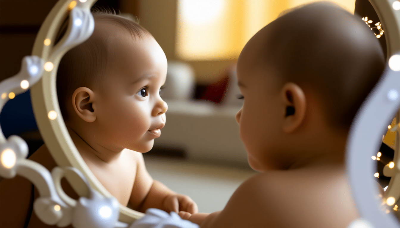 découvrez comment aider votre bébé à comprendre et gérer ses réactions face à son reflet dans le miroir, pour des moments de découverte et de confiance en soi.